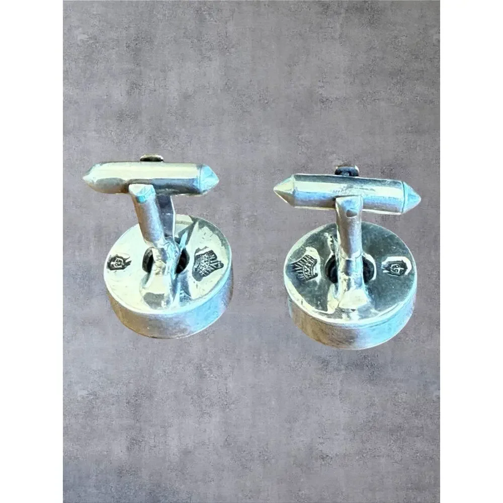 Antonio Pineda Taxco Mexico Sterling Silver Color Change Sapphire Cufflinks 23g